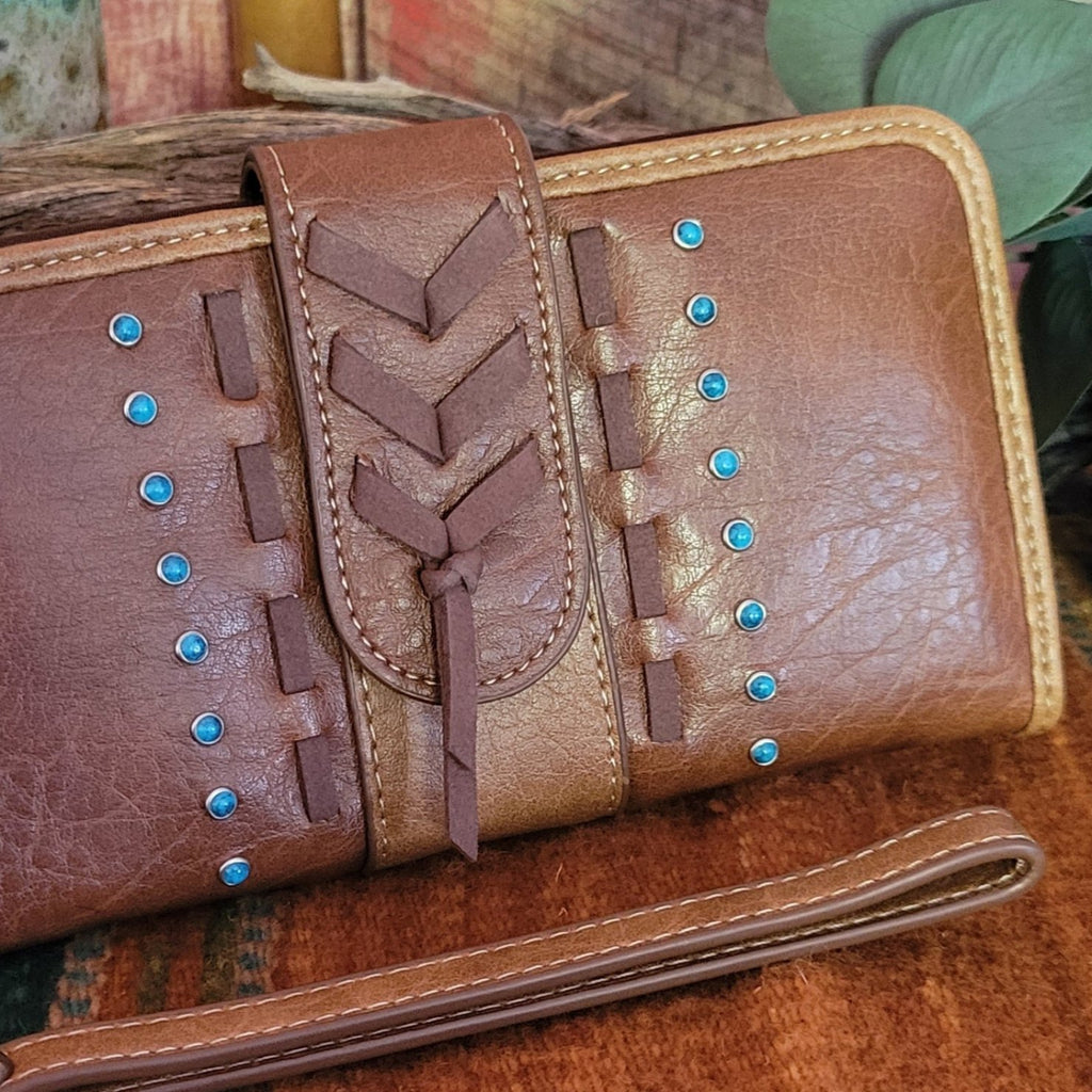 Women's Slim Chevron Concho Wallet by Justin 24021775W Detailed View