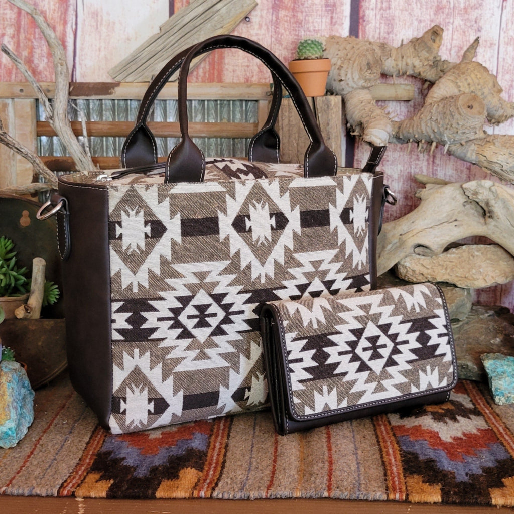 Women's Southwestern Embroidered Wallet "Tessa" by Nocona Detailed View w/ Matching Purse