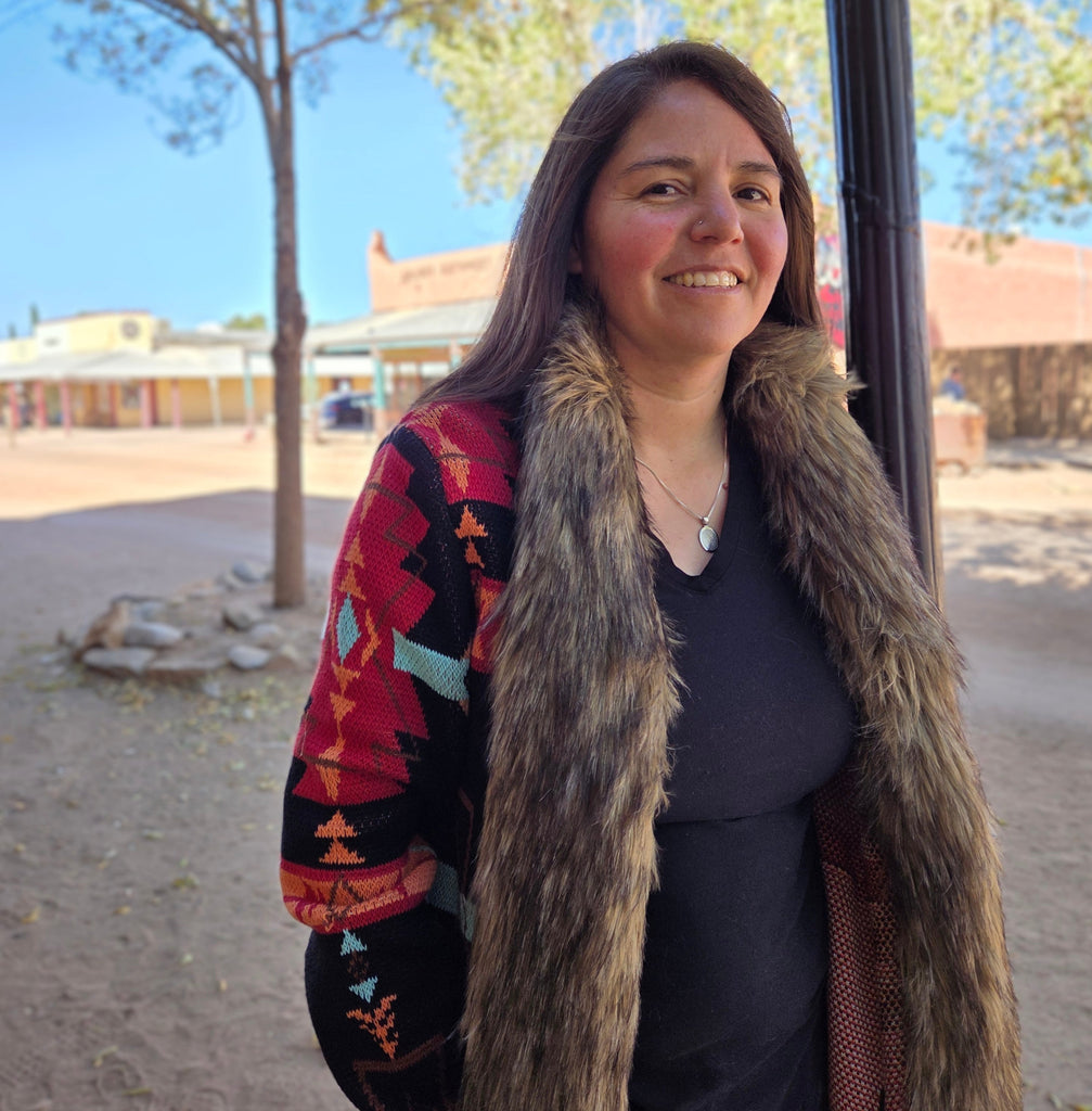 Women's Southwestern Sweater 100% cotton Cardigan by Panhandle on model