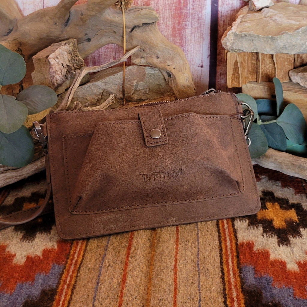Women's Tooled Aztec Floral Clutch by Trinity Ranch TR190-181CF Back View