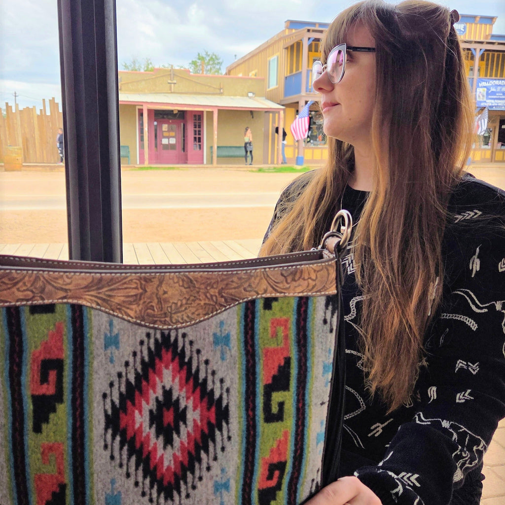 model with Women's Western Blanket Style Concealed Carry Purse by Justin 23123542