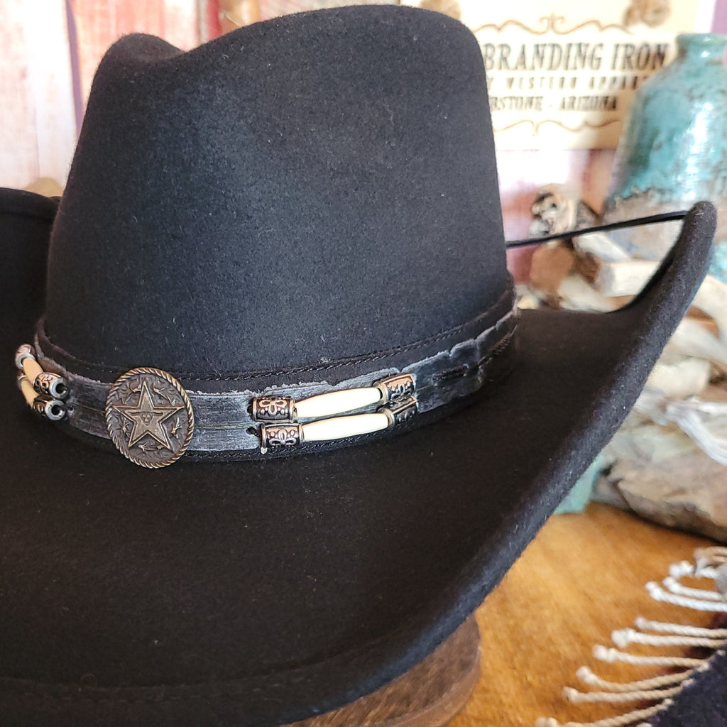 Wool Hat the "Skynard" by Bullhide Detailed View Black