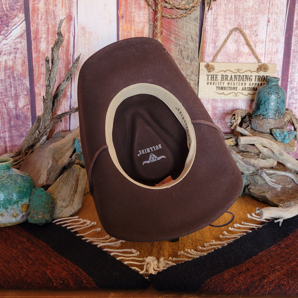 Wool Hat the "Skynard" by Bullhide Inside View Chocolate