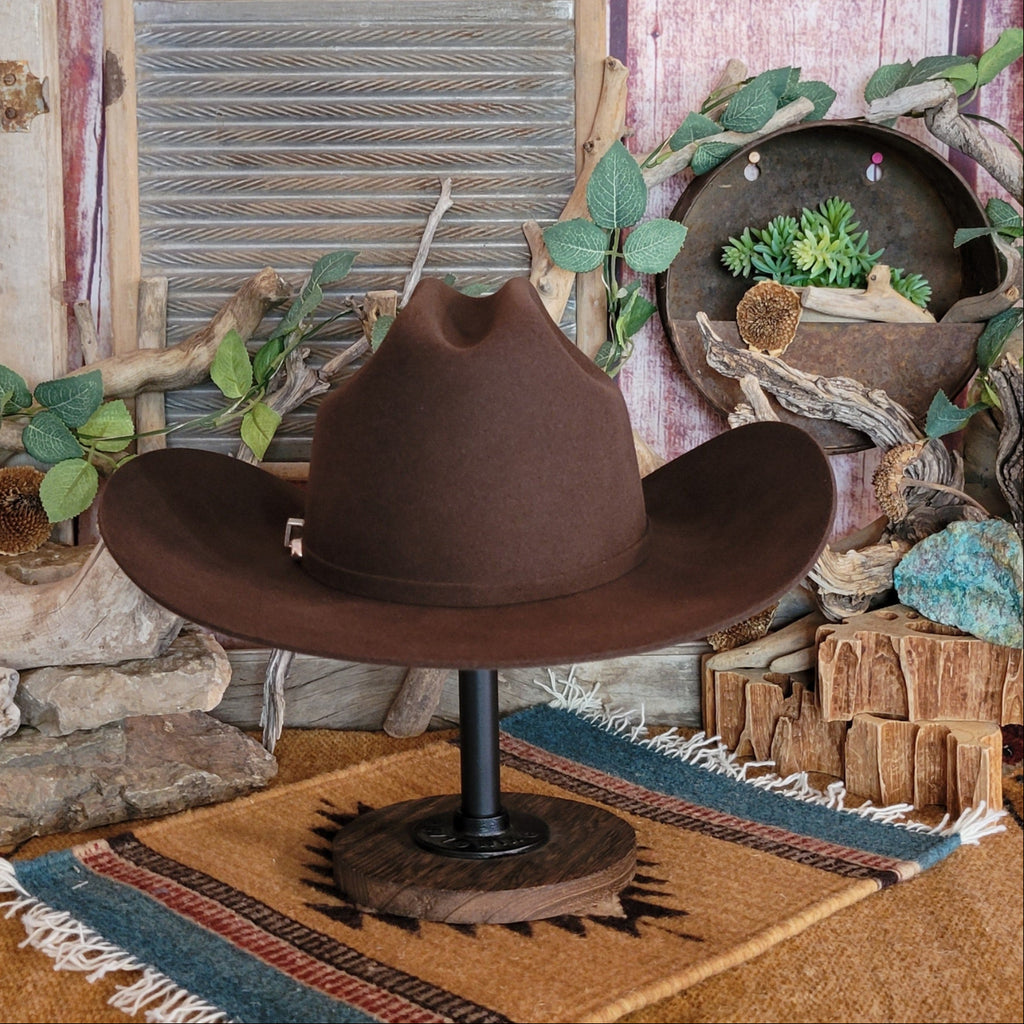 Wool and Fur Blend Hat "Lightning" by Bailey W0604A Back View Chocolate