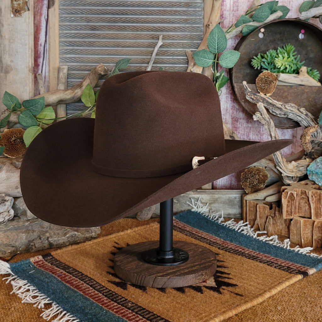 Wool and Fur Blend Hat "Lightning" by Bailey W0604A Front Side View Chocolate
