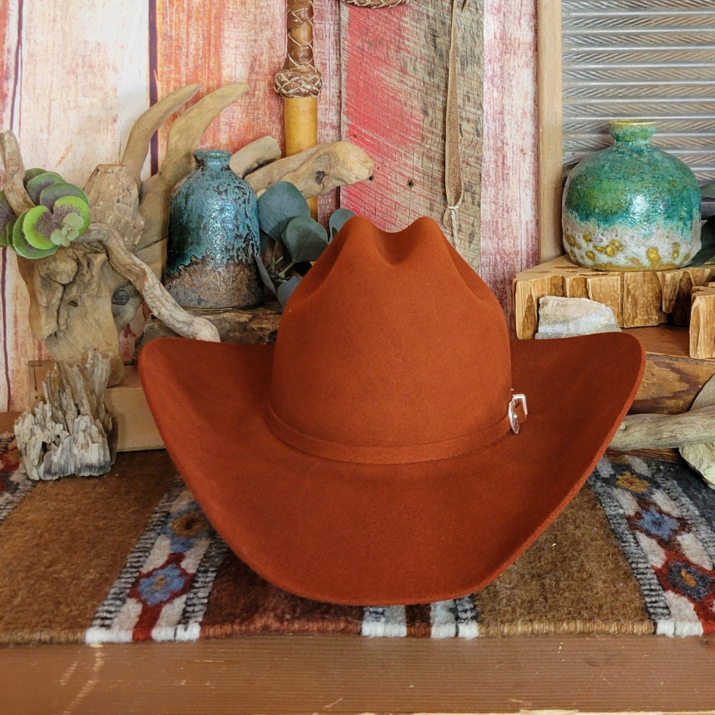 Wool and Fur Blend Hat the "Lightning" by Bailey W0604A Front View Rust.