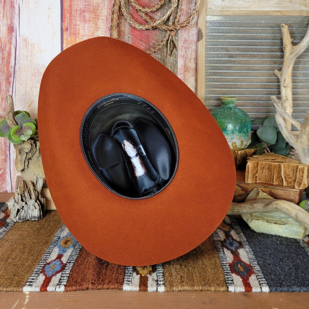 Wool and Fur Blend Hat the "Lightning" by Bailey W0604A Inside View Rust.