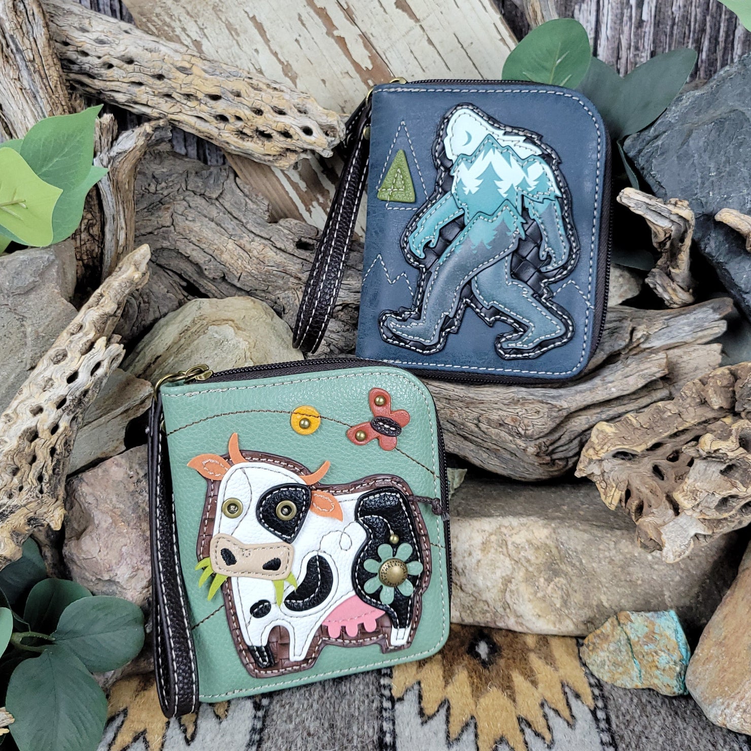 Bigfoot and Cow Zip Around Wallet by Chala 839 – The Branding Iron