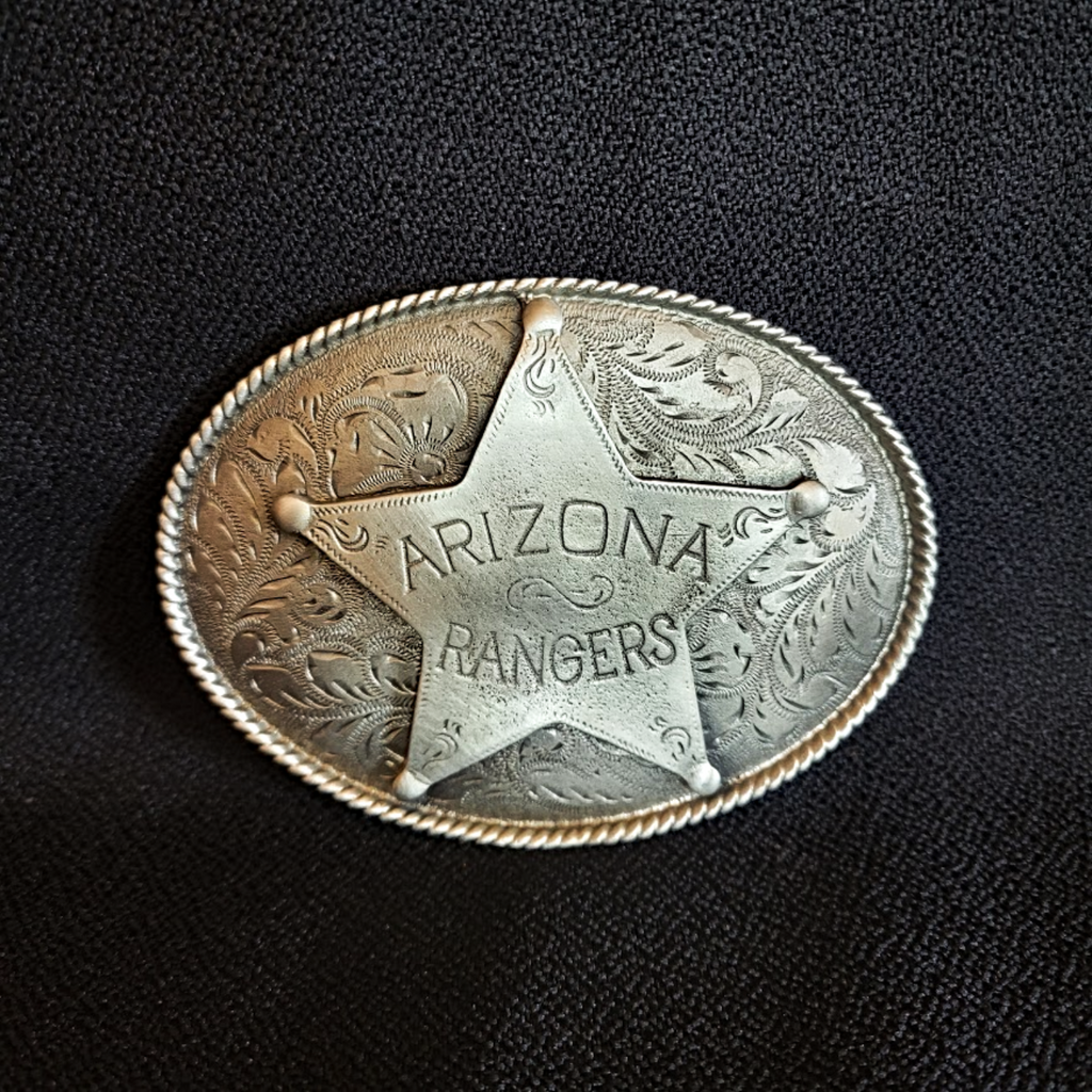 Belt Buckle "Arizona Rangers" by Colorado Silver Star Front View