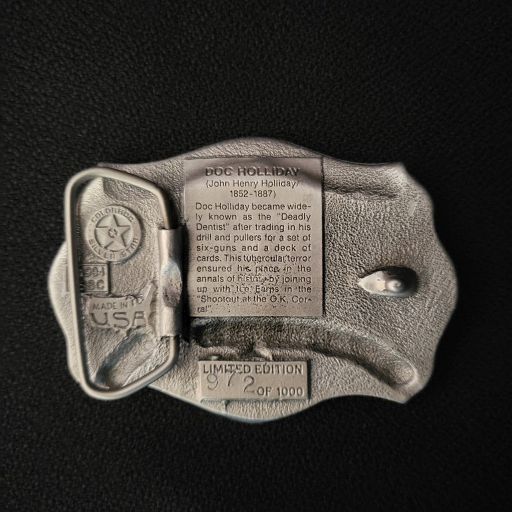 Belt Buckles "Doc Holiday" Limited Edition by Colorado Silver Star Back View