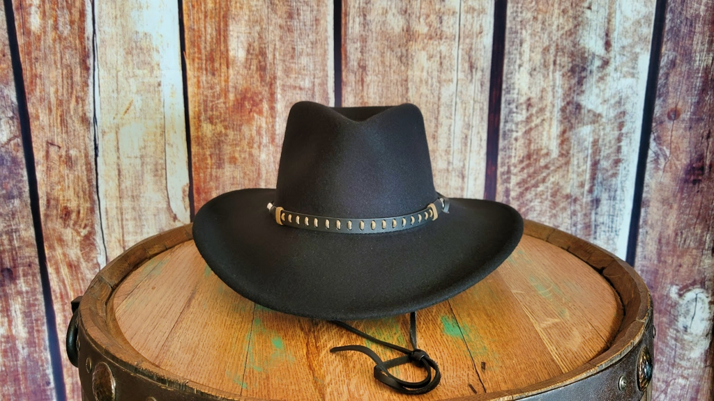 Crushable Hat "Black" w/ Stampede Strap by Black Creek  Front View