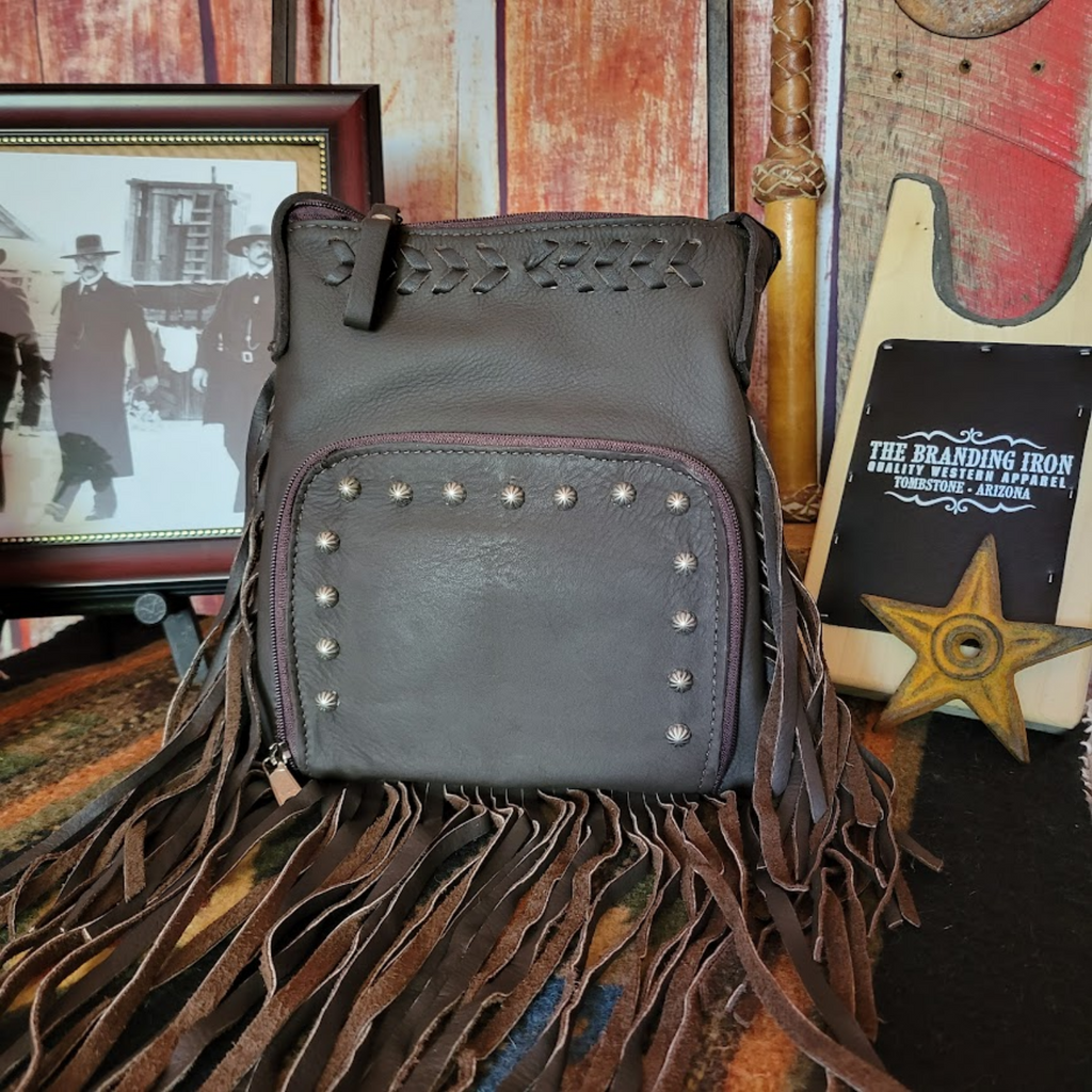 Fringed Cowgirl Crossbody w/ Front Compartment by American West  Front View