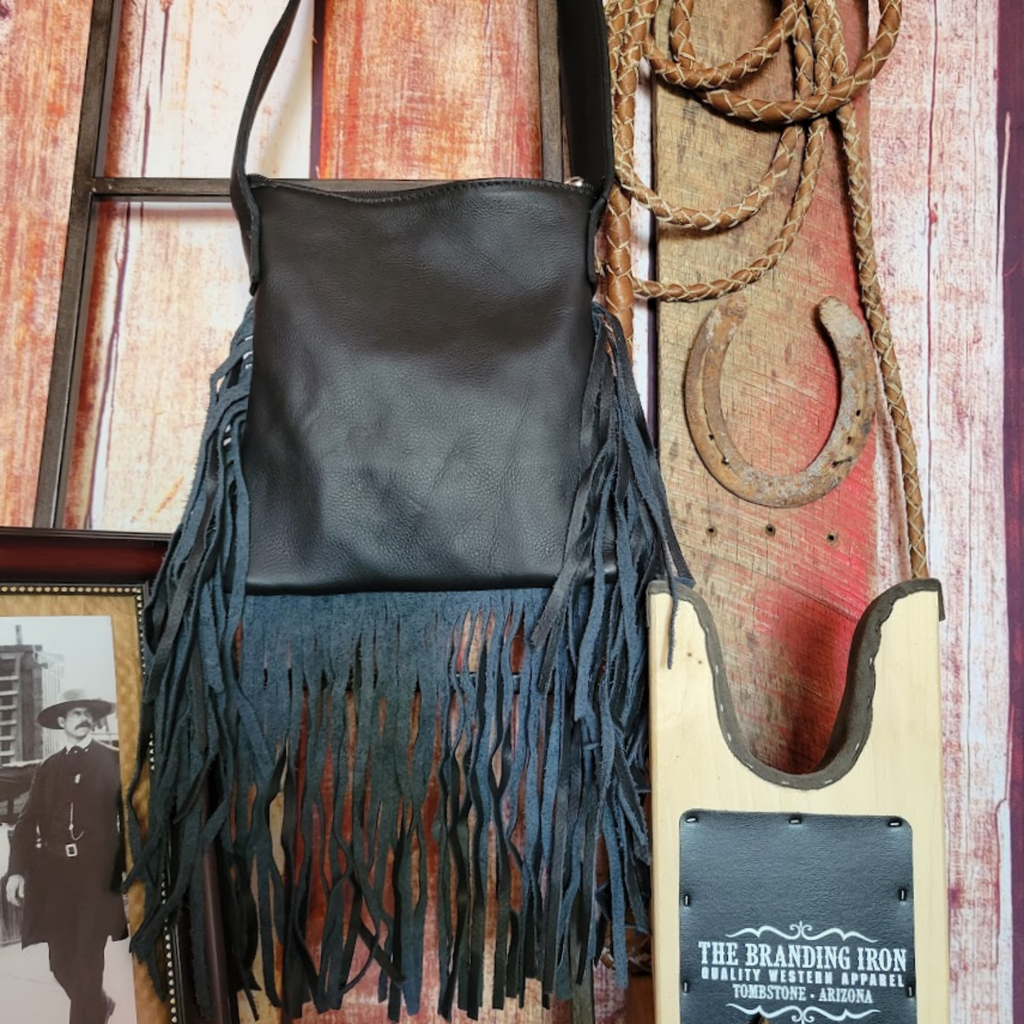 Fringed Cowgirl Crossbody w/ Front Compartment by American West  Back View