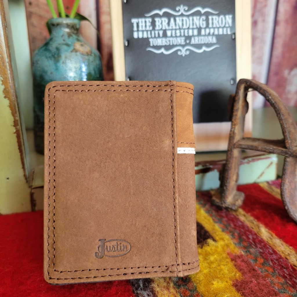  Front Pocket Bi-Fold Leather Wallet  the "Patriot"by Justin Back View