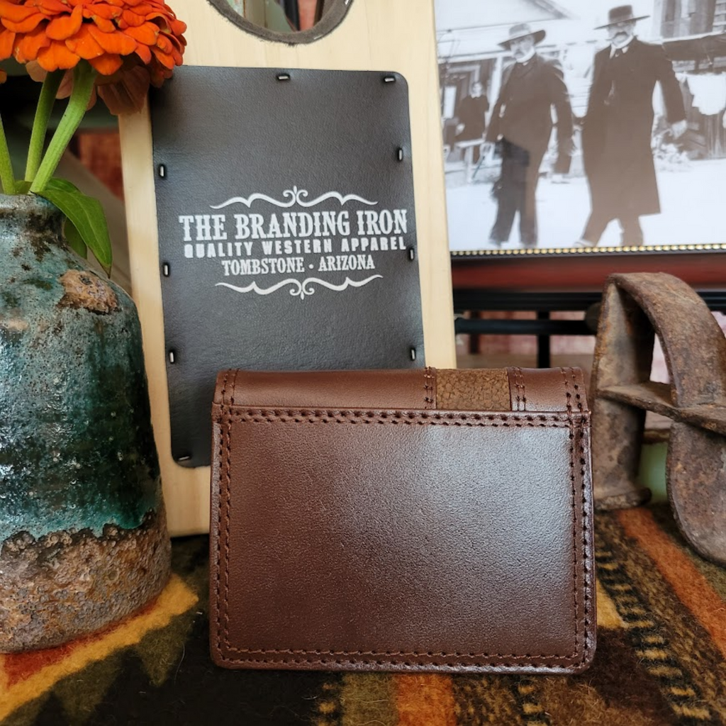 Front Pocket Bi-Fold Leather Wallet the "Tooled" by Justin Back View