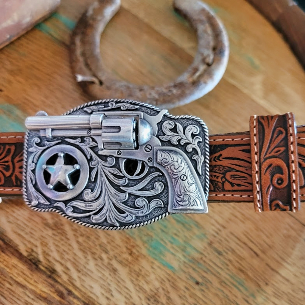 Kid’s Leather Belt “Lil Trigger” by Justin Buckle View
