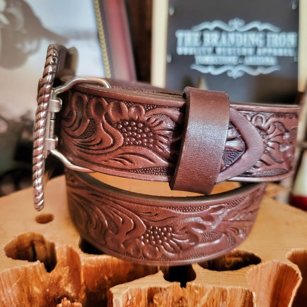 Kids Leather Belt “Cowboy and Indian” by Tony Lama Belt View