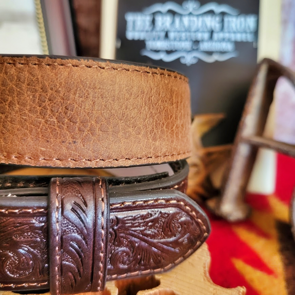 Kids Leather Belt the Flora Tooled Brown Belt by Ariat Belt View