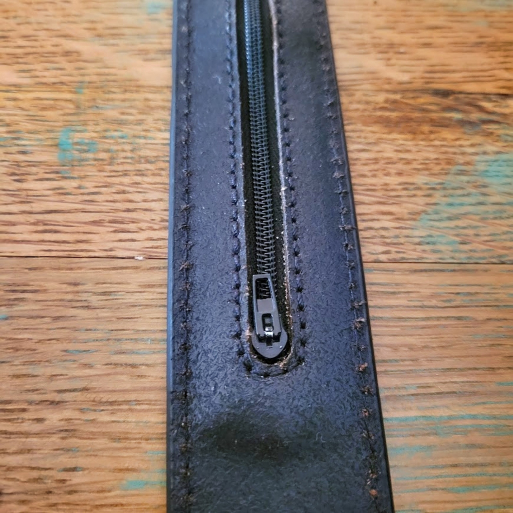 Leather Belt, the "Money Belt" by Nocona  Money Pocket View
