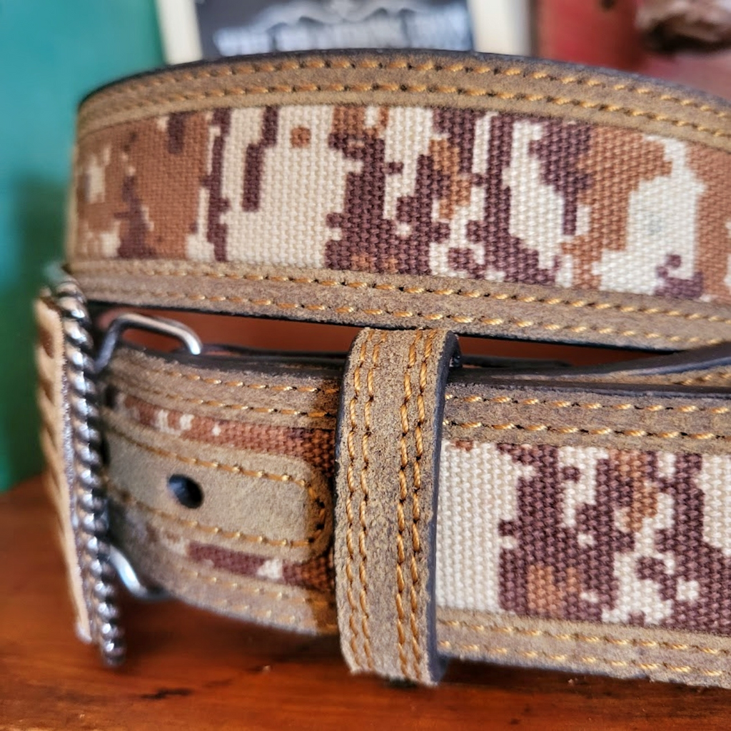 Leather Belt, the "USA Flag and Camo" by Ariat Belt View