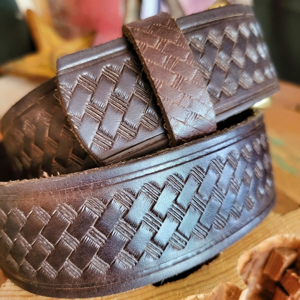 Leather Belt, the "Weaved" by Marc Wolf Belt View