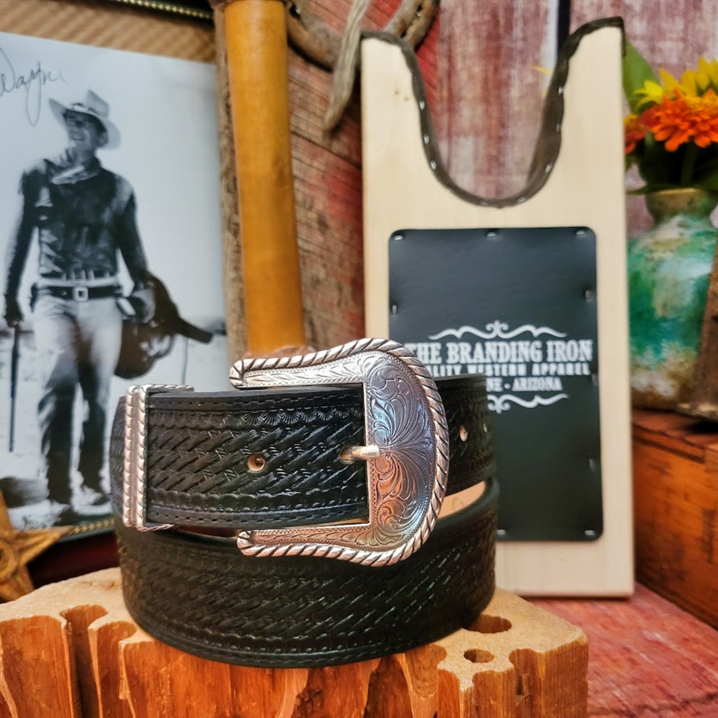  Leather Belt the "Bronco" by Justin   Front View