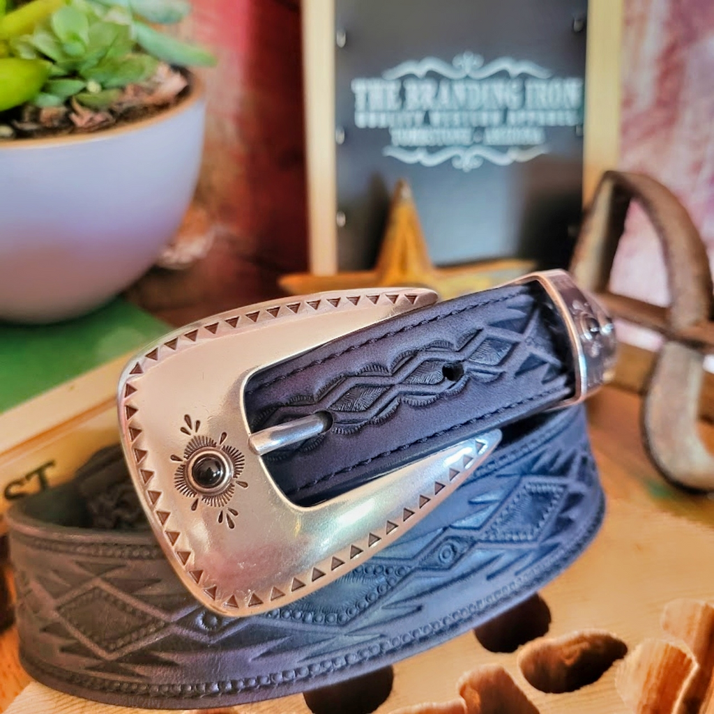  Leather Belt the “Dakota” by Tony Lama Buckle View