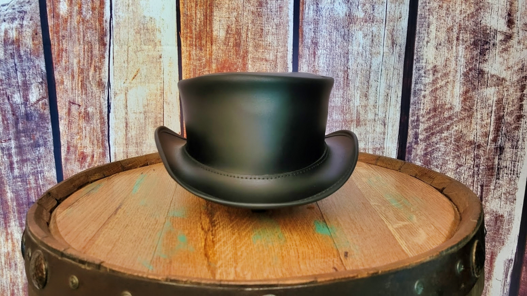 Leather Top Hat, the "Marlow" by American Hat Makers  Front View