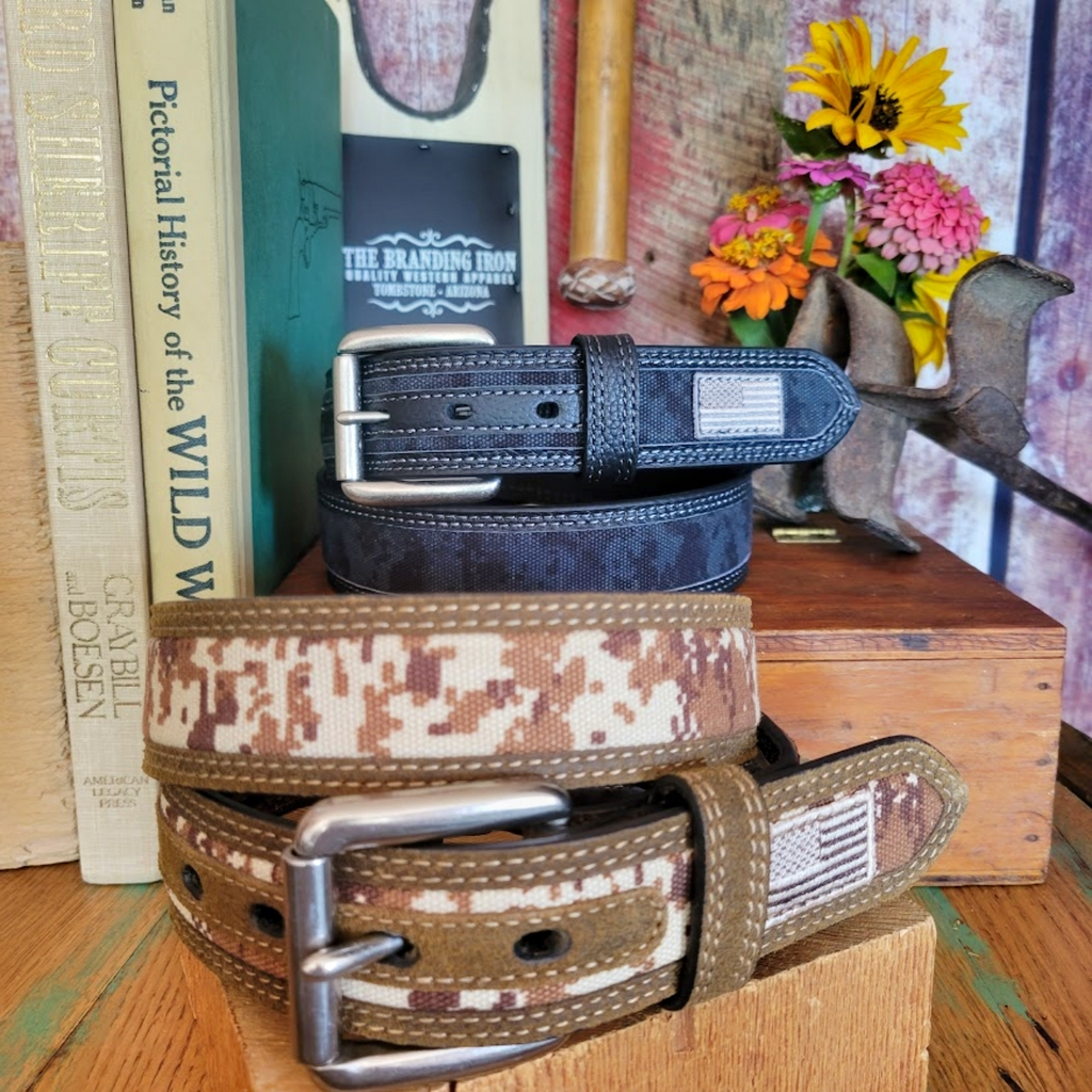 Leather & Camo, the "Patriotic Belt"  by Ariat  Group View