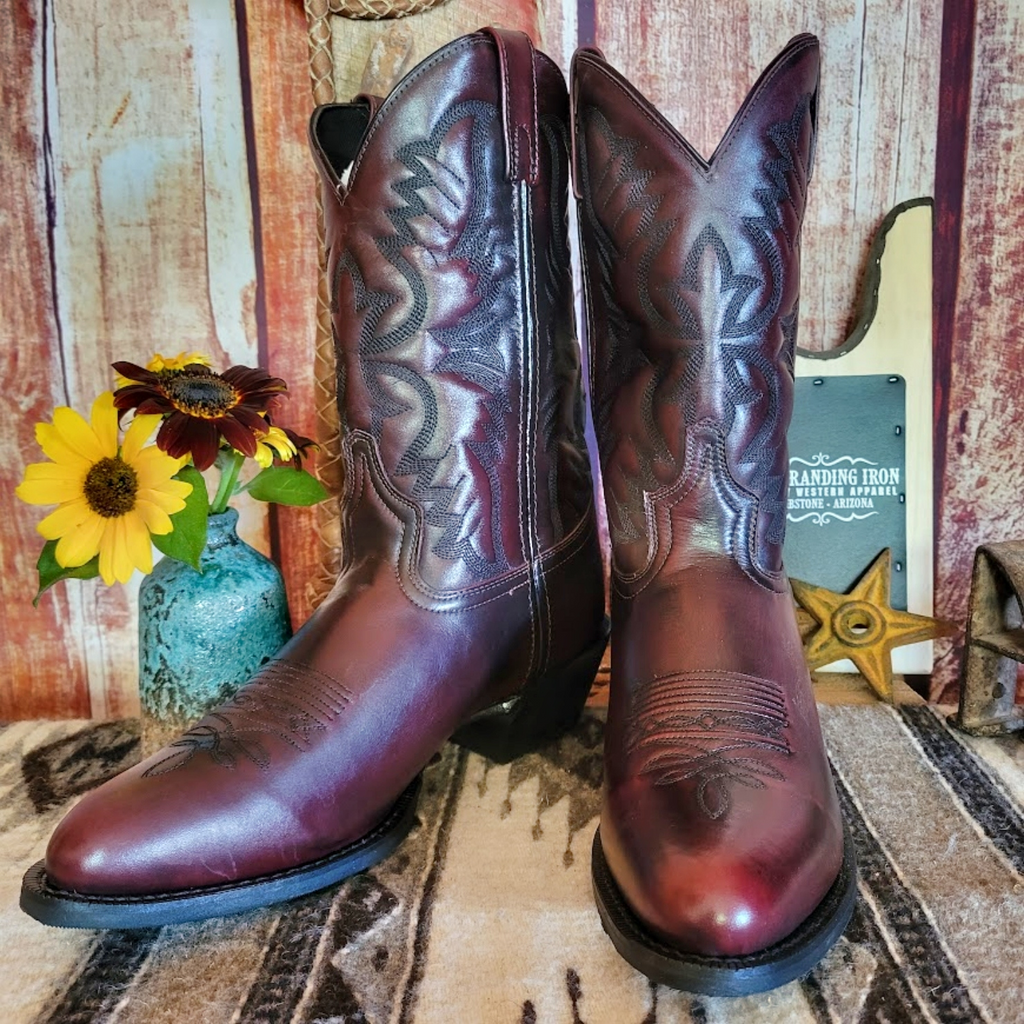 Men's Leather Boots the "Black Cherry" by Laredo  Front View