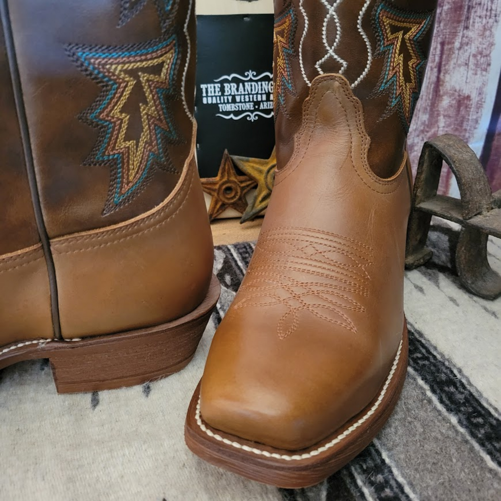 Men's Leather Boots the "Go Round" by Nocona  Toe View