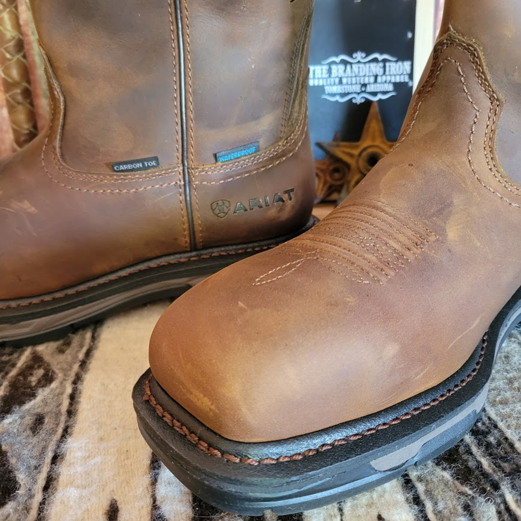 Men's Leather Work Boots “WorkHog XT Patriot H20” by Ariat  Toe View