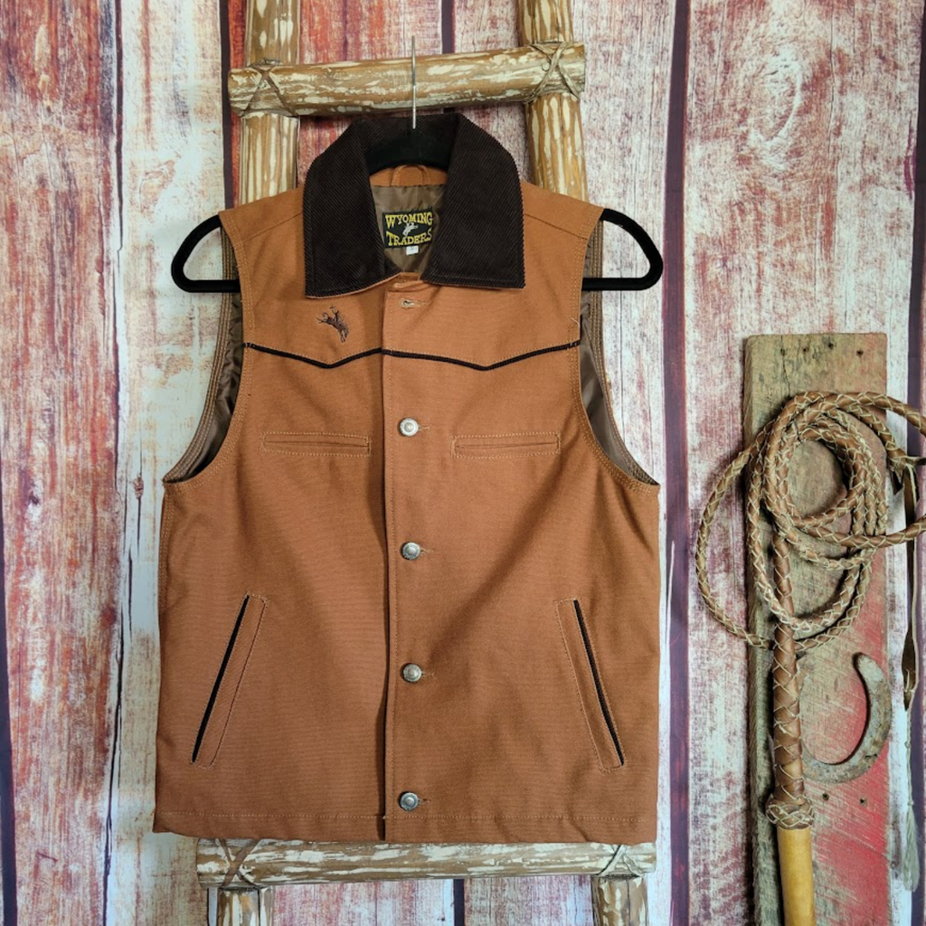 Men's Vest the "Sheridan Canvas" by Wyoming Traders Front View