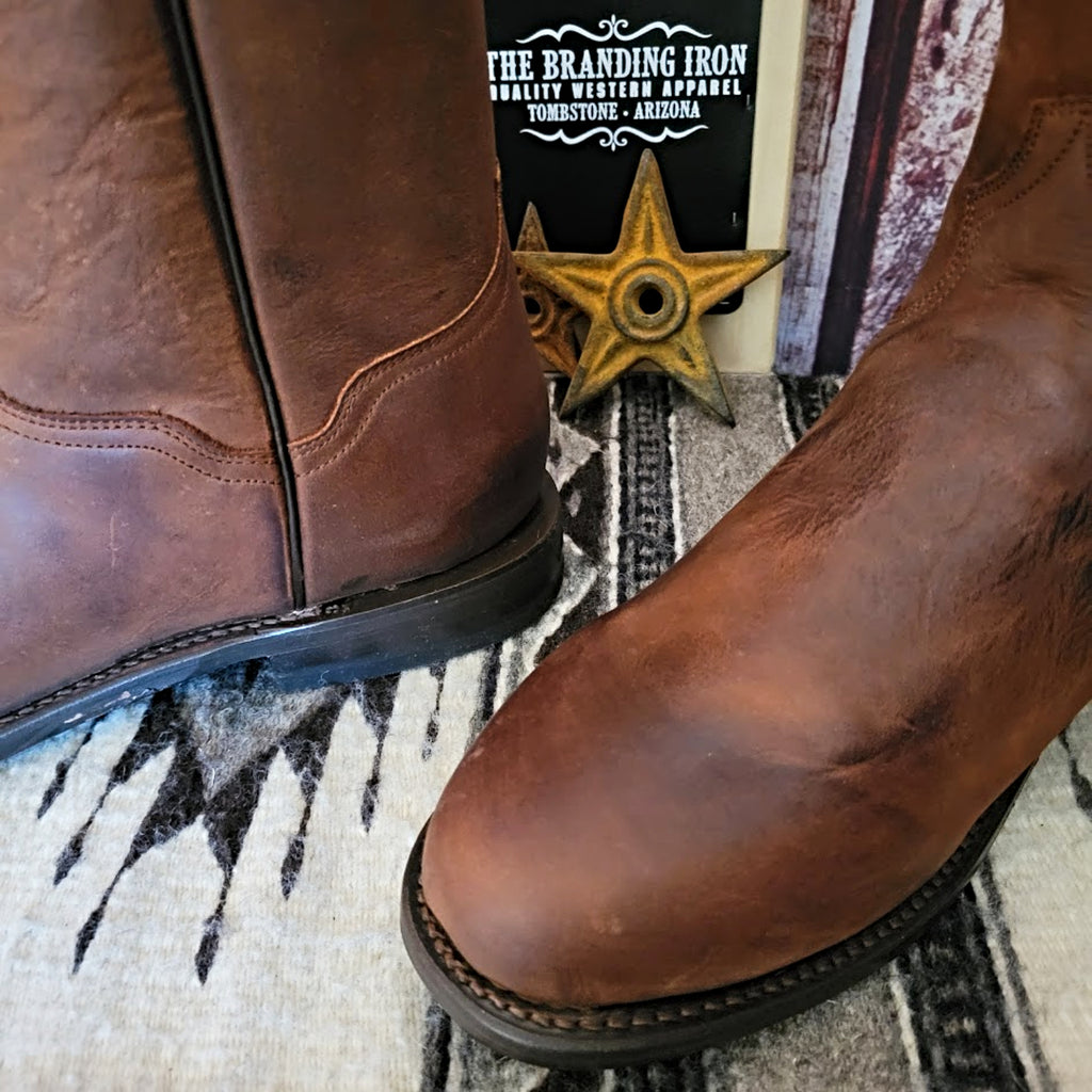 Men's Western Leather Boot the "Roderick" by Roper Toe and Heel View