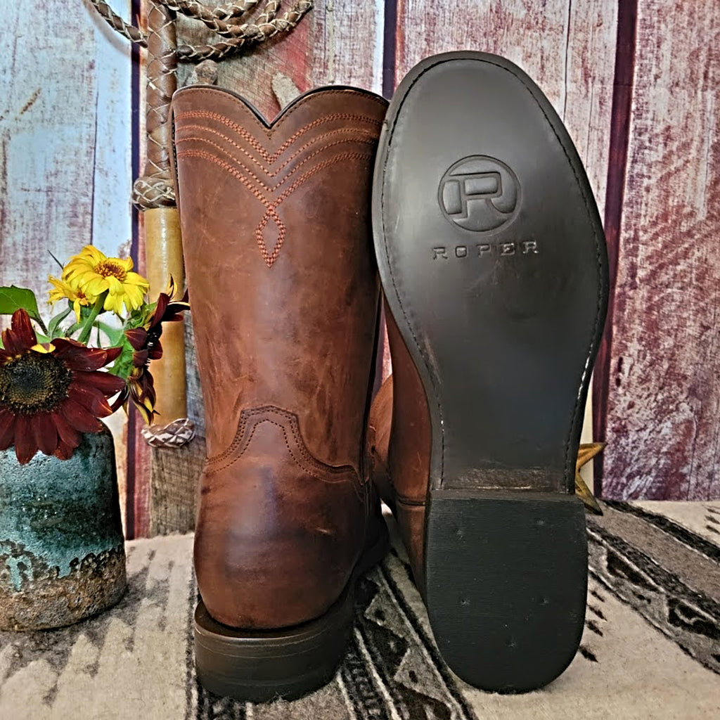 Men's Western Leather Boot the "Roderick" by Roper Sole View
