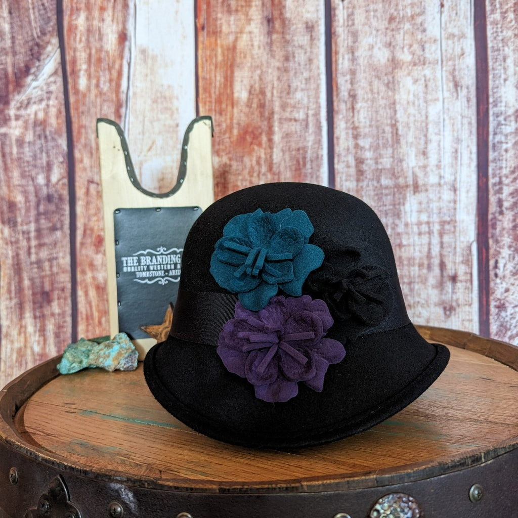  black Wool Hat the "Cloche" 