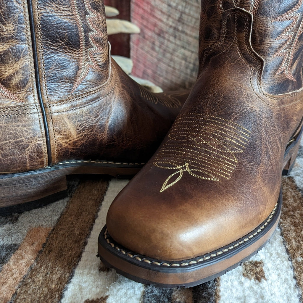 brown stockman by abilene 6727-d toe view
