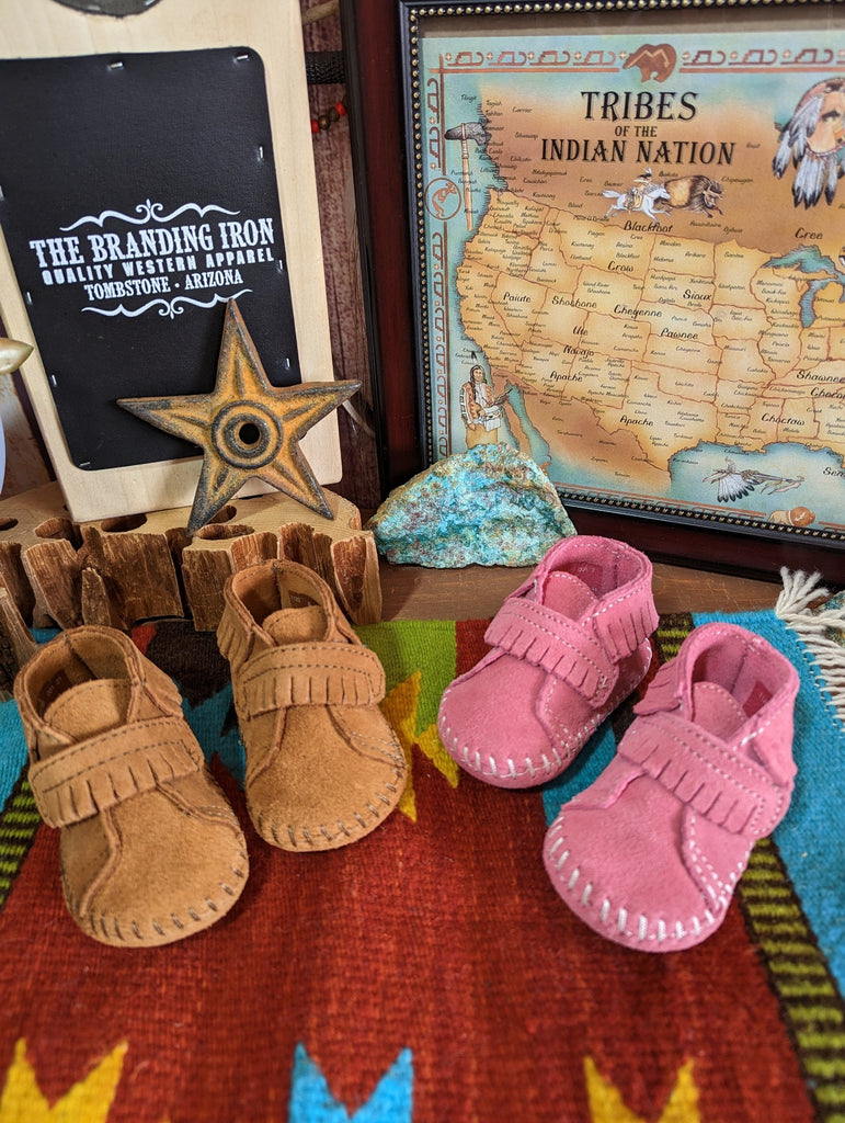 Kid's Moccasins with Front Strap by Minnetonka colors view