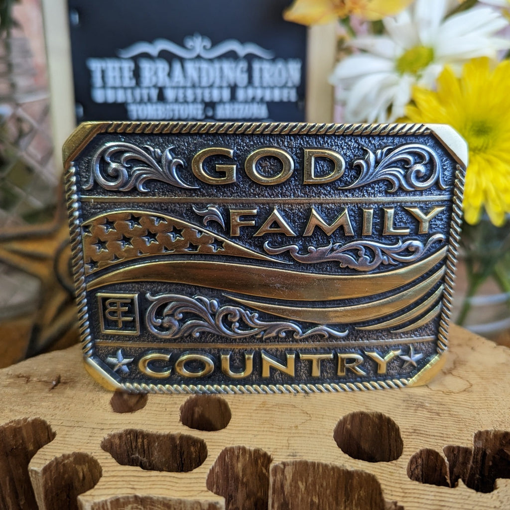"God Family Country" by Montana Silversmiths A900WC front view