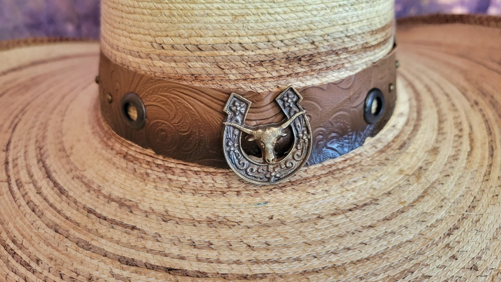 Palm Hat the “Ride or Die” by Bullhide  Hatband View