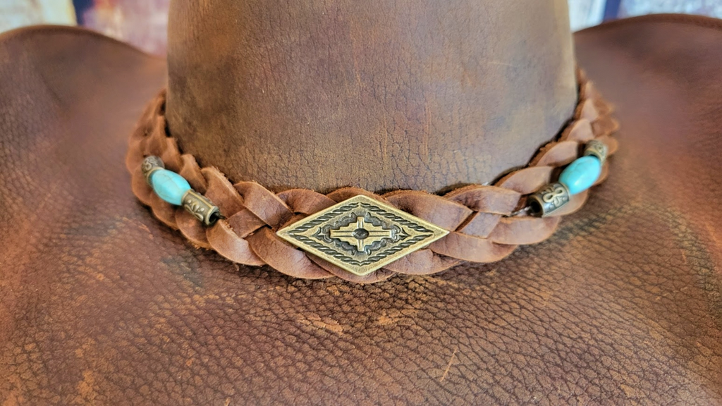 Shapeable Leather Hat, The "Royston" by Bullhide  Hatband View