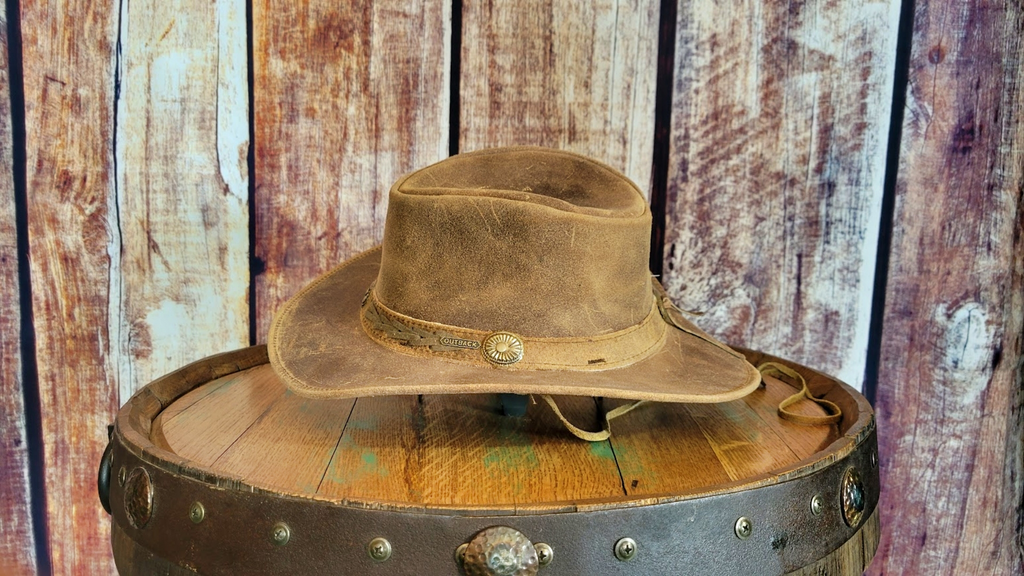 Shapeable Leather Hat, the "Ridge" Hat by Outback Trading Co.  Side View