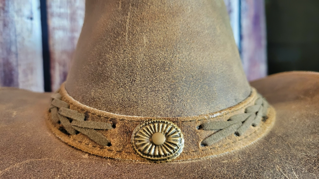 Shapeable Leather Hat, the "Ridge" Hat by Outback Trading Co.  Hatband View