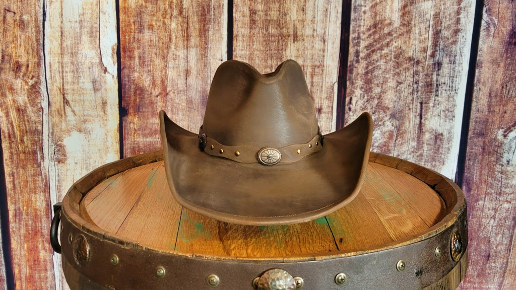 Shapeable Leather Hat, the "Roxbury" by Stetson  Front View