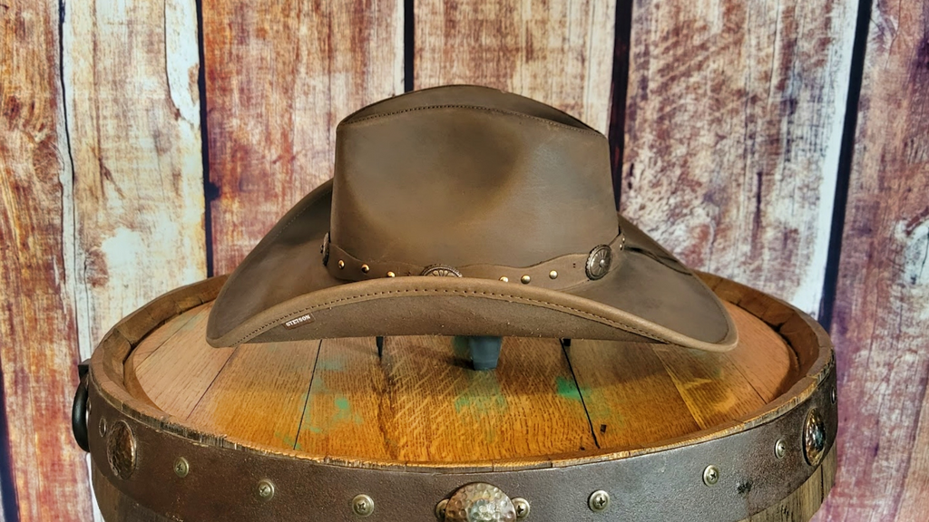 Shapeable Leather Hat, the "Roxbury" by Stetson  Side View