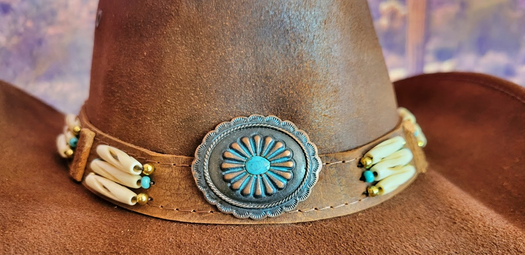 Shapeable Leather Hat the "Apalachee" by Bullhide Hatband View