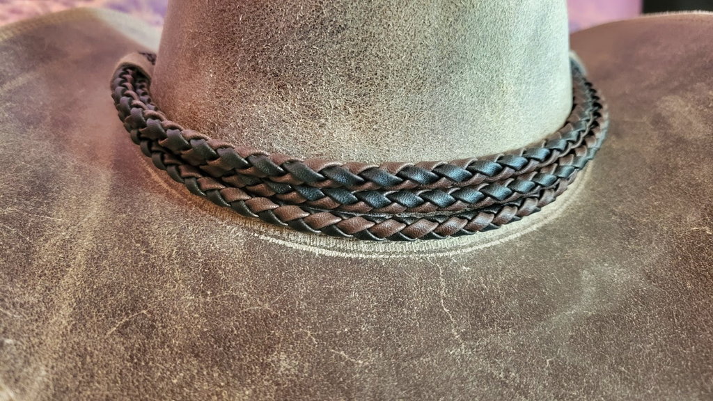 Shapeable Leather Hat the “Dawson” by Outback  Hatband View