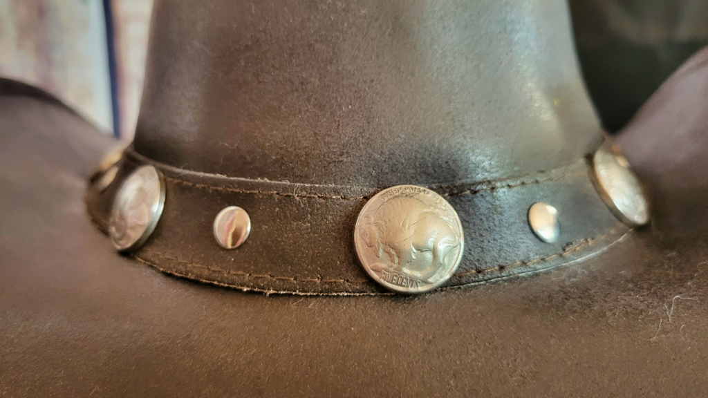 Shapeable Leather Hat the “Rawhide” A Hat by Outback  Hatband View