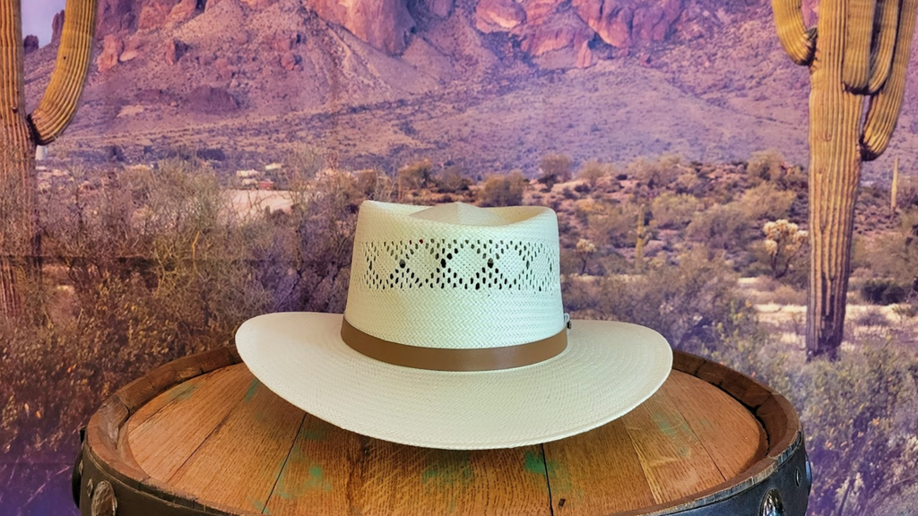 Straw Hat the “Brentwood” by Stetson Front View