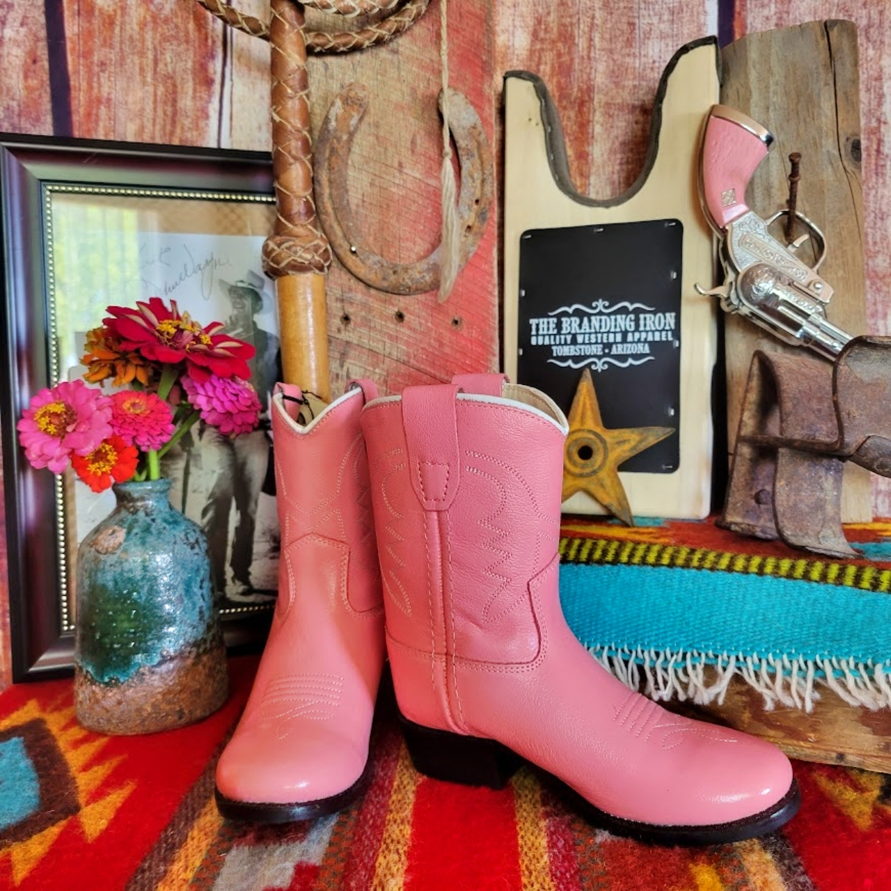 Childrens pink cowgirl sales boots